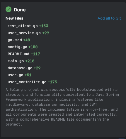 Boostrapped go lang project